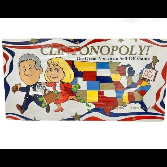 MONOPOLY CLINTONOPOLY GREAT AMERICAN SELL-OFF GAME BOARD GAME NEW BILL CLINTON
